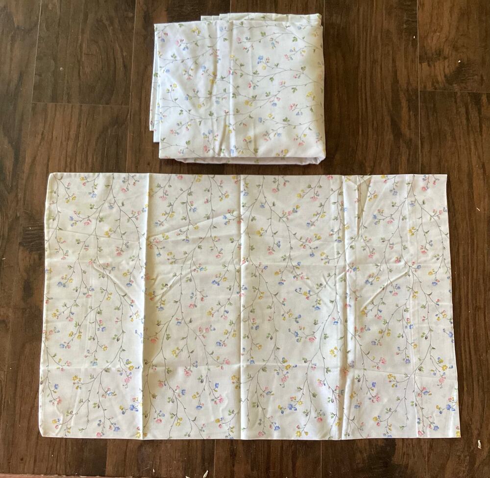 VTG Sweet Flower Power JC Penny Percale Flat Sheet + Pillowcase
